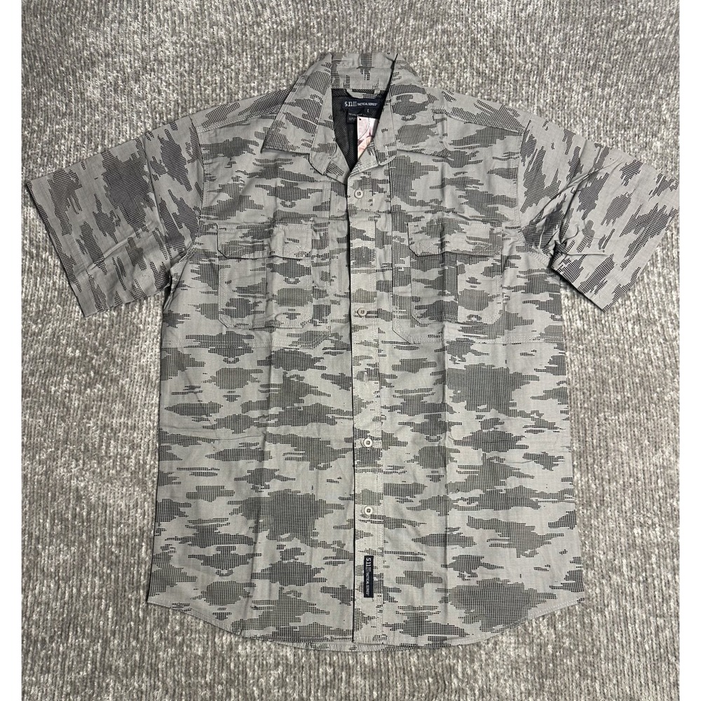 5.11 Tactical Taclite Pro Short Sleeve Shirt L Tan Digital Camo Ripstop New